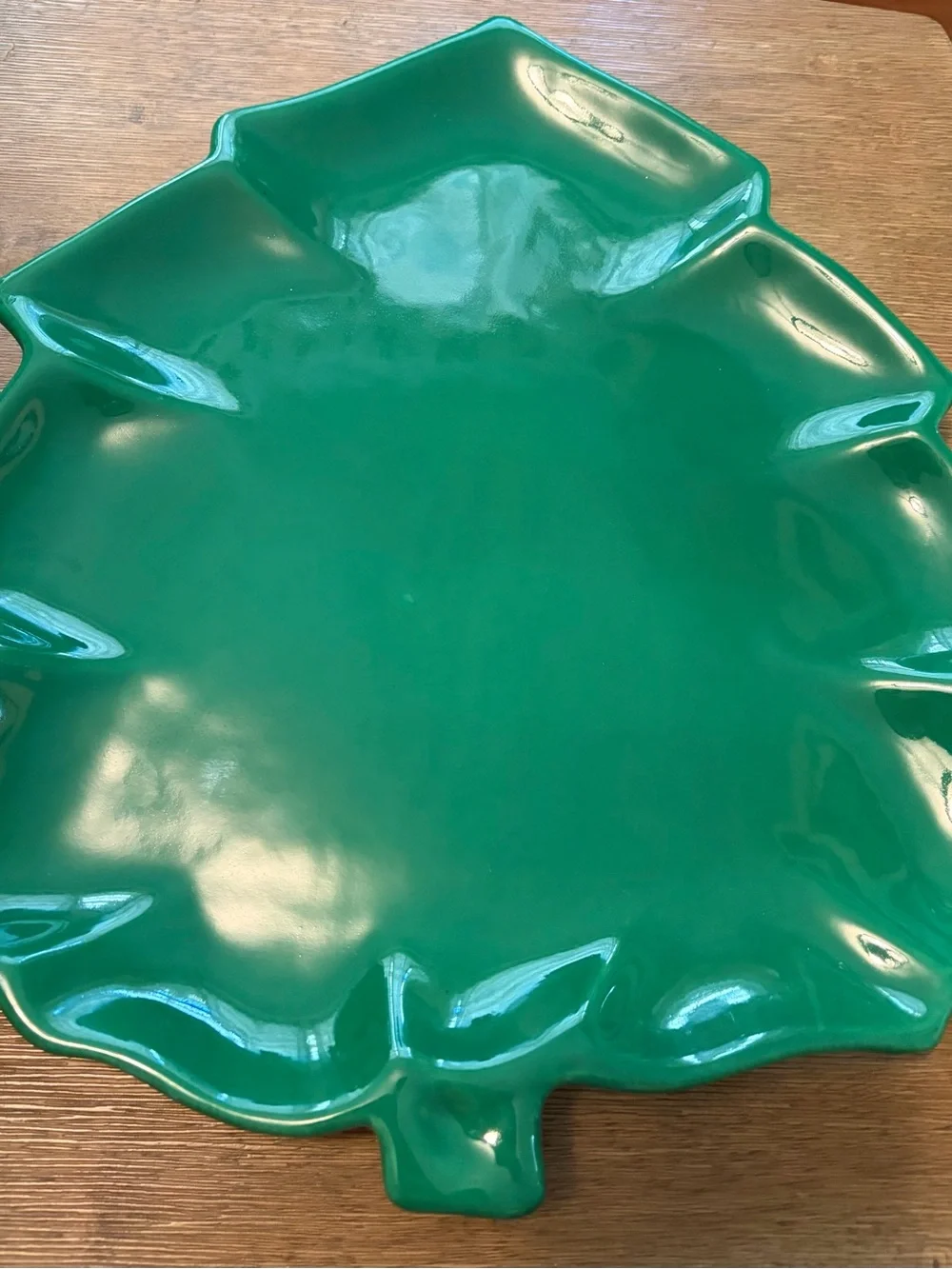 Pier 1 Imports Green Christmas Tree Serving Platter 15